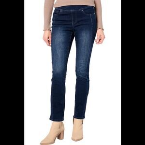 Belle by Kim Gravel TripleLuxe Denim Forward Seam Jeans Dark Indigo - Petite